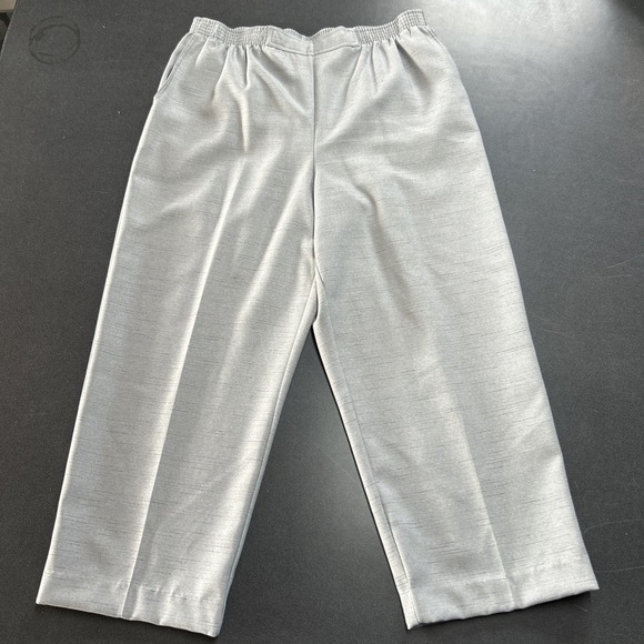 Alfred Dunner Gray Pants Slacks Pull-On Full Elastic waist Career Work Casual - Picture 1 of 8